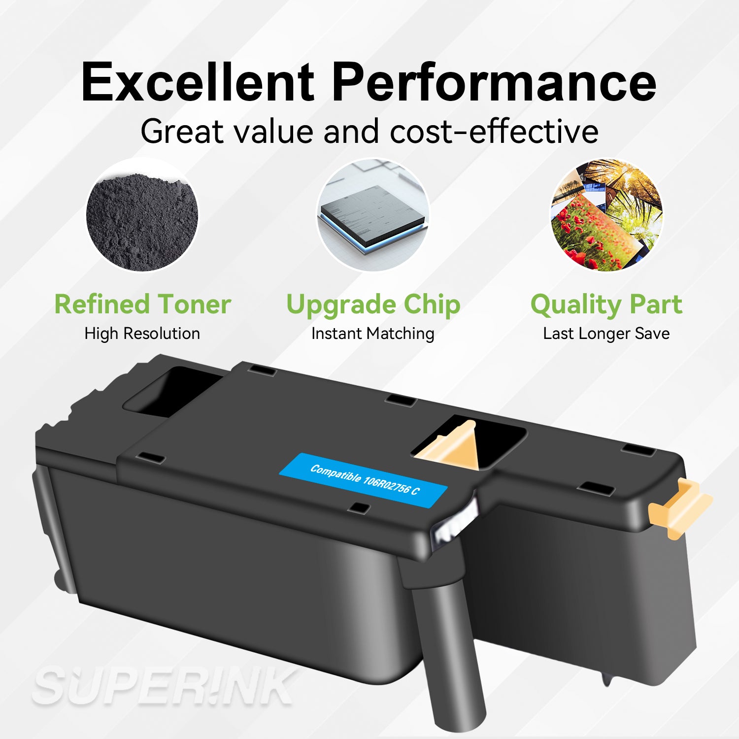 Compatible Xerox 106R02756 Cyan Toner Cartridge for By Superink