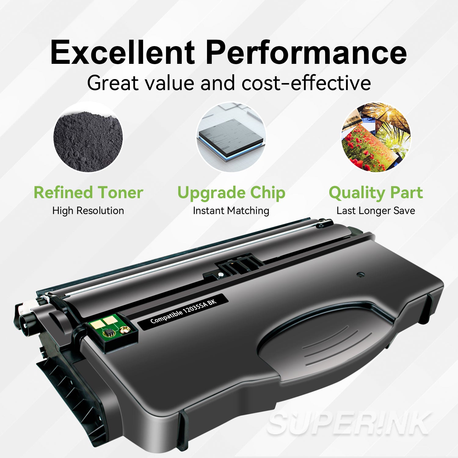 Compatible Lexmark E120 Black Toner Cartridge (12015SA) By Superink