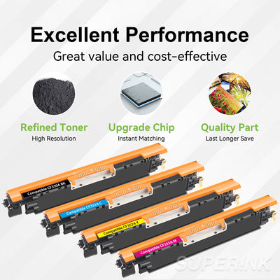 Compatible HP 130A Combo Toner Cartridge BK/C/M/Y By Superink