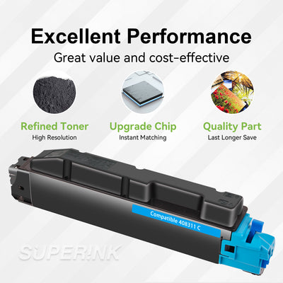 Compatible Ricoh 408311 Cyan Toner By Superink