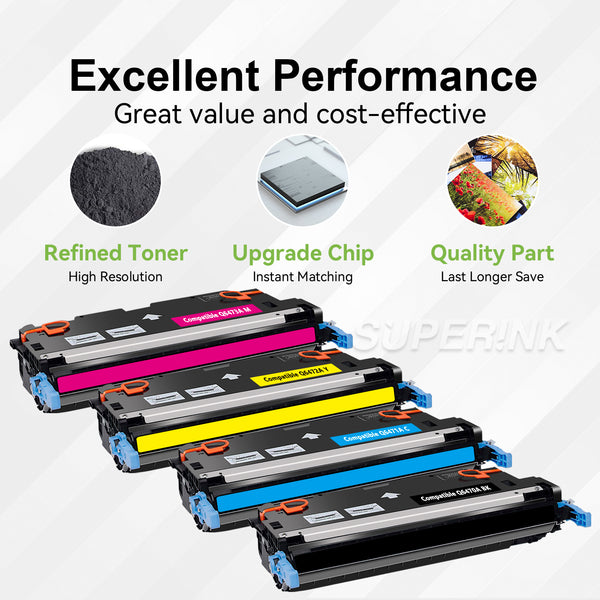 Compatible HP 502A Combo Toner Cartridge,BK/C/M/Y - Superink.ca