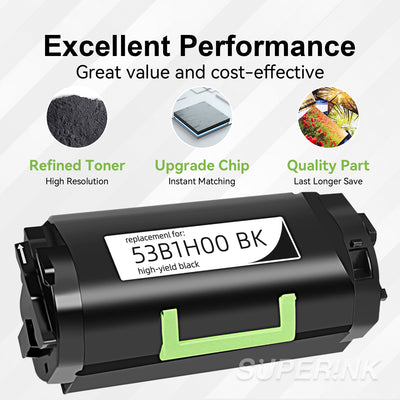 Remanufactured Lexmark 53B1H00 Black Toner High Yield by Superink