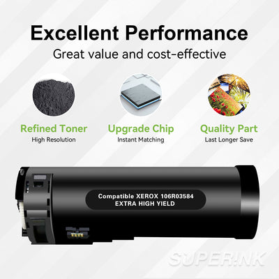 Compatible Xerox 106R03584 Black Toner Cartridge By Superink