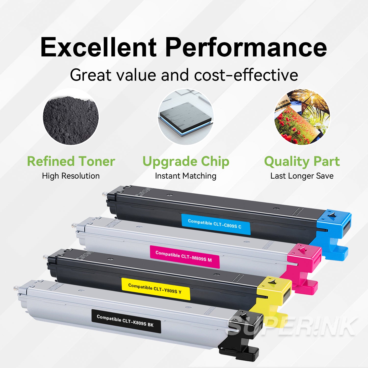 Compatible Samsung CLT-809S / 809S Toner Cartridge Set By Superink