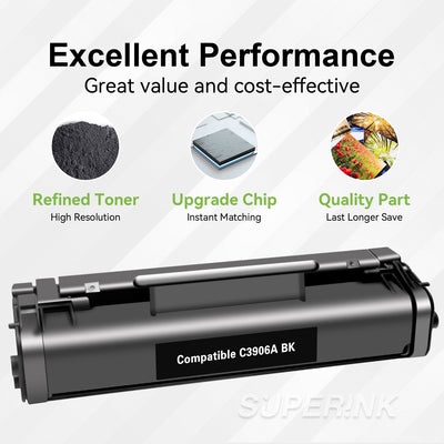 Cartouche de toner noir compatible HP 06A (C3906A) par Superink