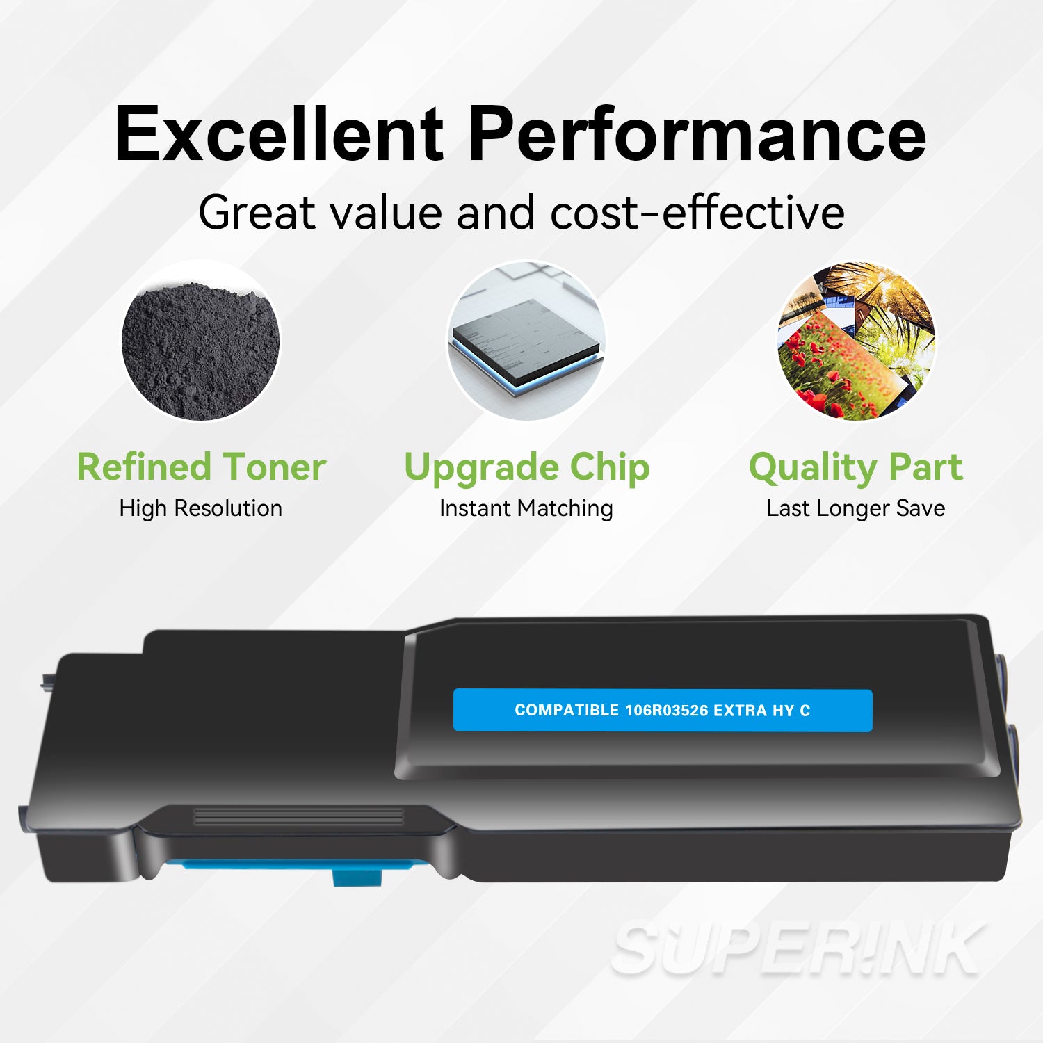 Compatible Xerox 106R03526 Cyan Toner Cartridge By Superink