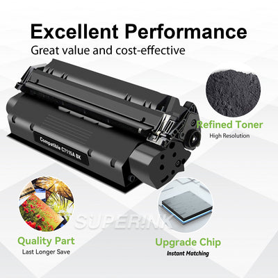 Compatible HP 15A (C7115A) Black Toner Cartridge By Superink