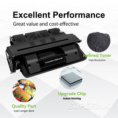 Compatible HP 61A (C8061A) Black Toner Cartridge By Superink