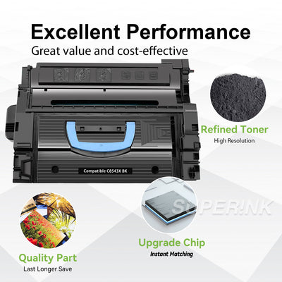 Compatible HP C8543X (HP 43X) Black Toner Cartridge By Superink