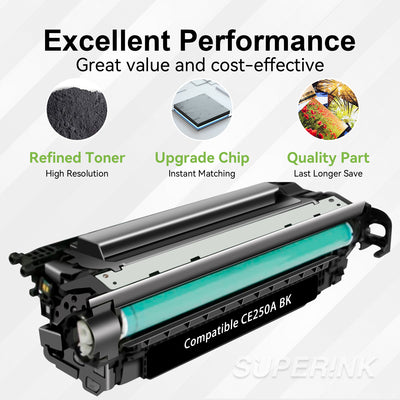 Cartouche de toner noir CE250A HP 504A compatible par Superink