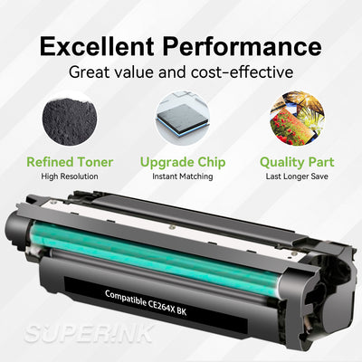 Compatible HP CE264X Black High Yield Toner (HP 646X 646A) By Superink
