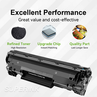 Compatible HP CE285A (85A) Black Toner Cartridge By Superink