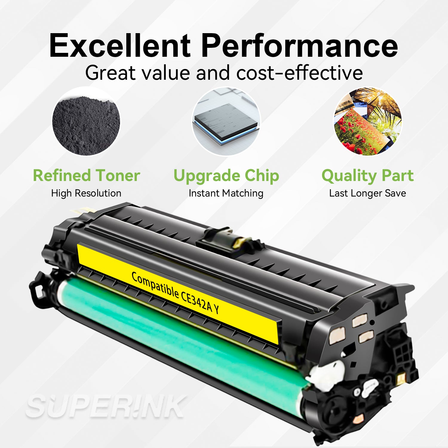 Cartouche toner jaune HP CE342A / HP 651A compatible par Superink