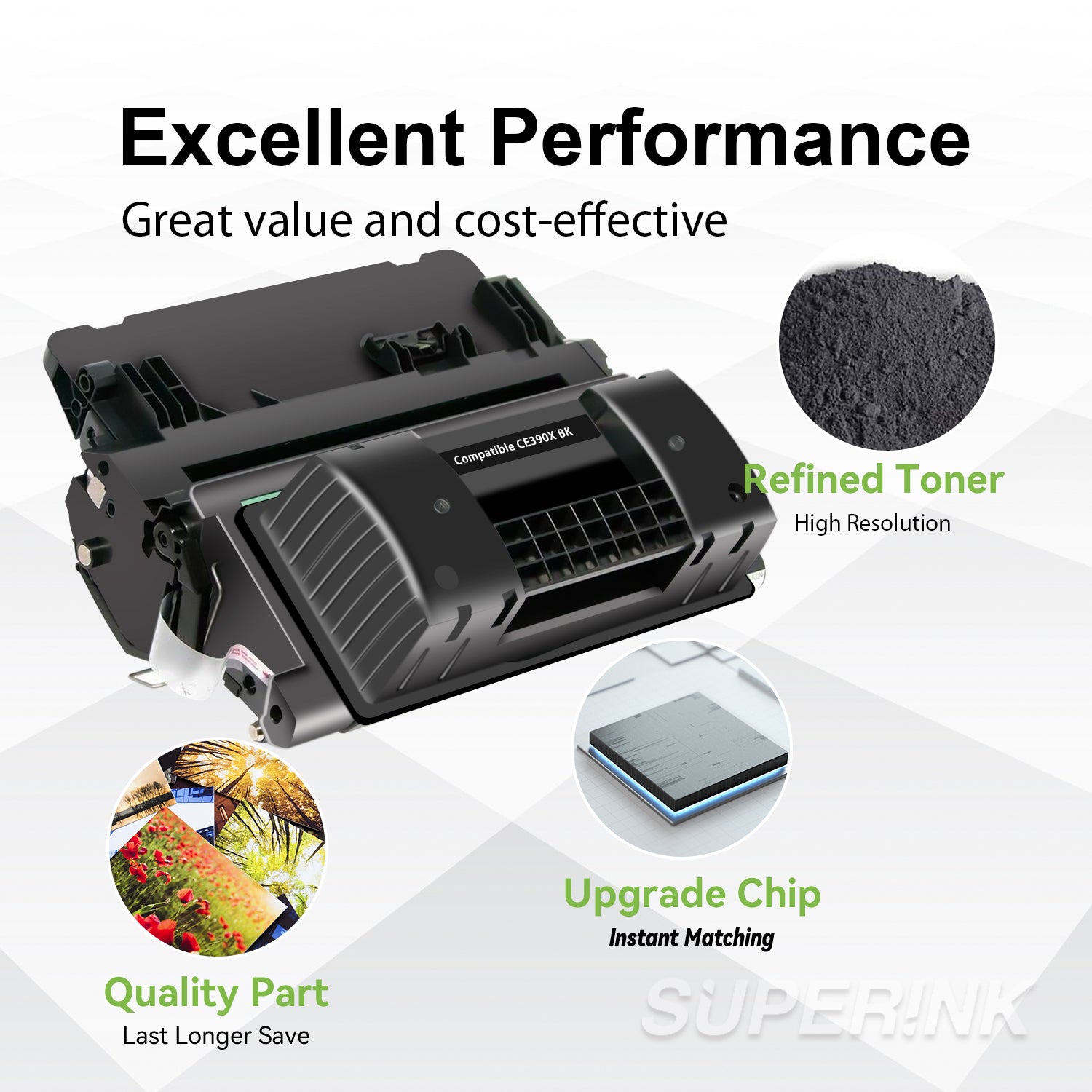 Cartouche de toner noir HP CE390X compatible (HP 90X) par Superink