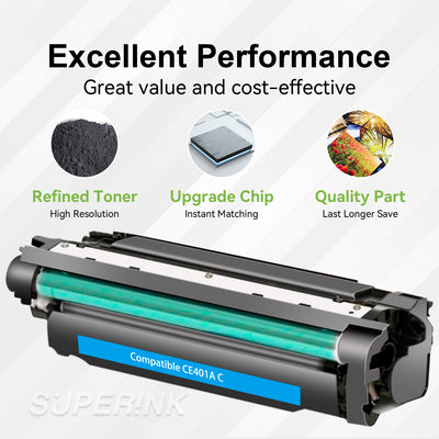 Compatible HP CE401A (HP 507A) Toner Cartridge Cyan By Superink