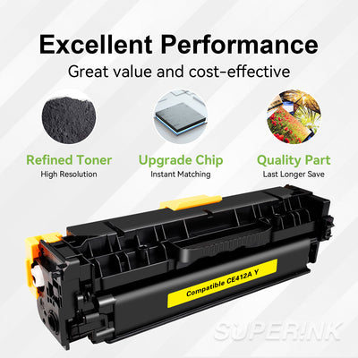 Cartouche de toner jaune HP CE412A compatible (HP 305A) par Superink