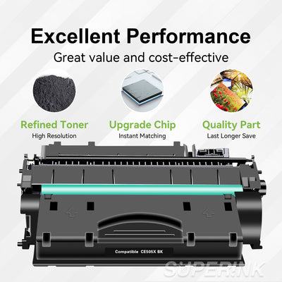Compatible HP CE505X Black Toner Cartridge (HP 05X) By Superink