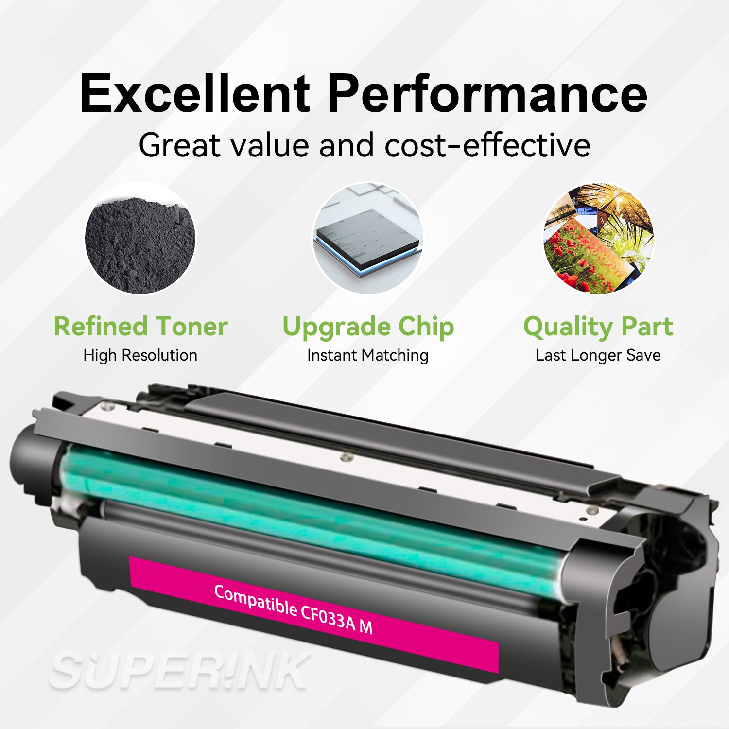 Cartouche de toner magenta HP CF033A compatible (HP 646A) par Superink