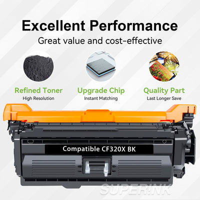 Cartouche de toner HP CF320X compatible Noir pour HP M680 By Superink