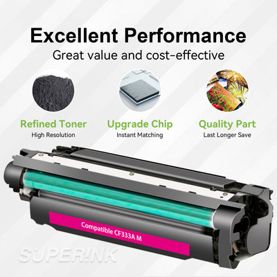 Compatible HP CF333A Toner Cartridge Magenta for HP M651 By Superink