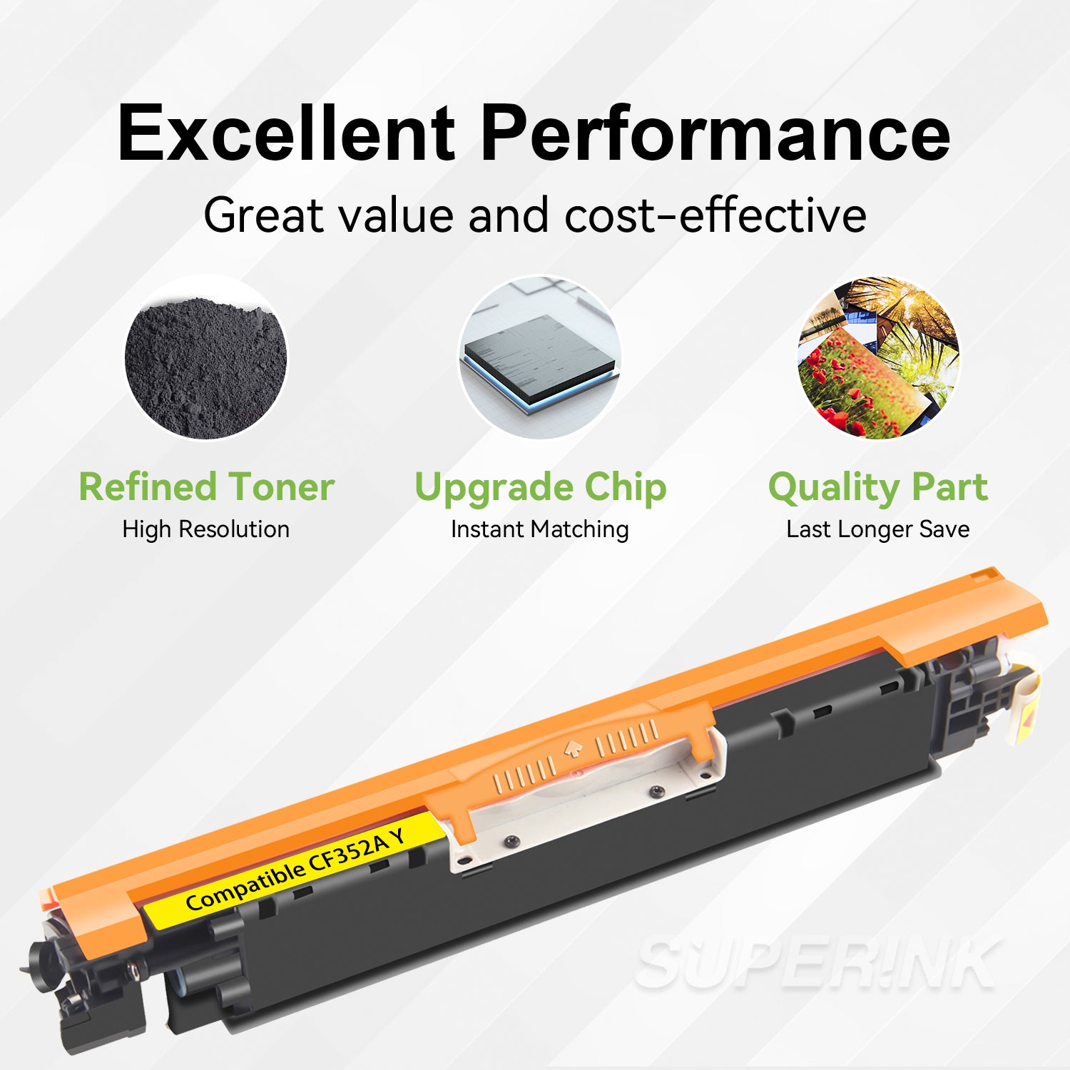 Cartouche de toner jaune HP CF352A (130A) compatible par Superink