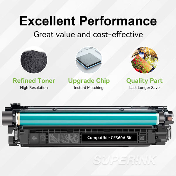 Compatible HP CF360A (HP 508A) Toner Cartridge Black By Superink ...
