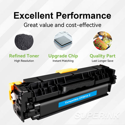 Compatible HP CF381A (312A) Cyan Toner Cartridge By Superink