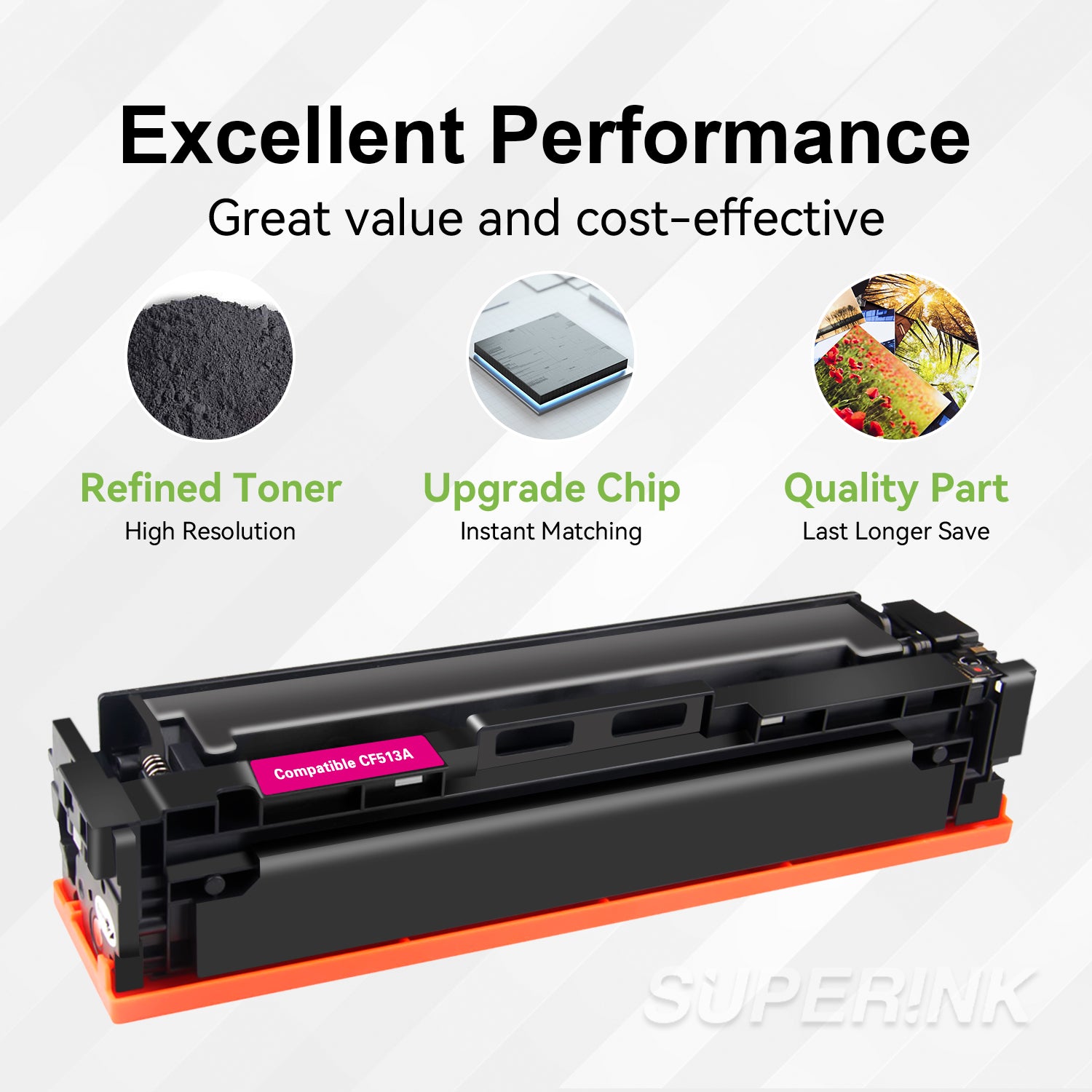 Compatible HP CF513A (204A) Magenta Toner Cartridge by Superink