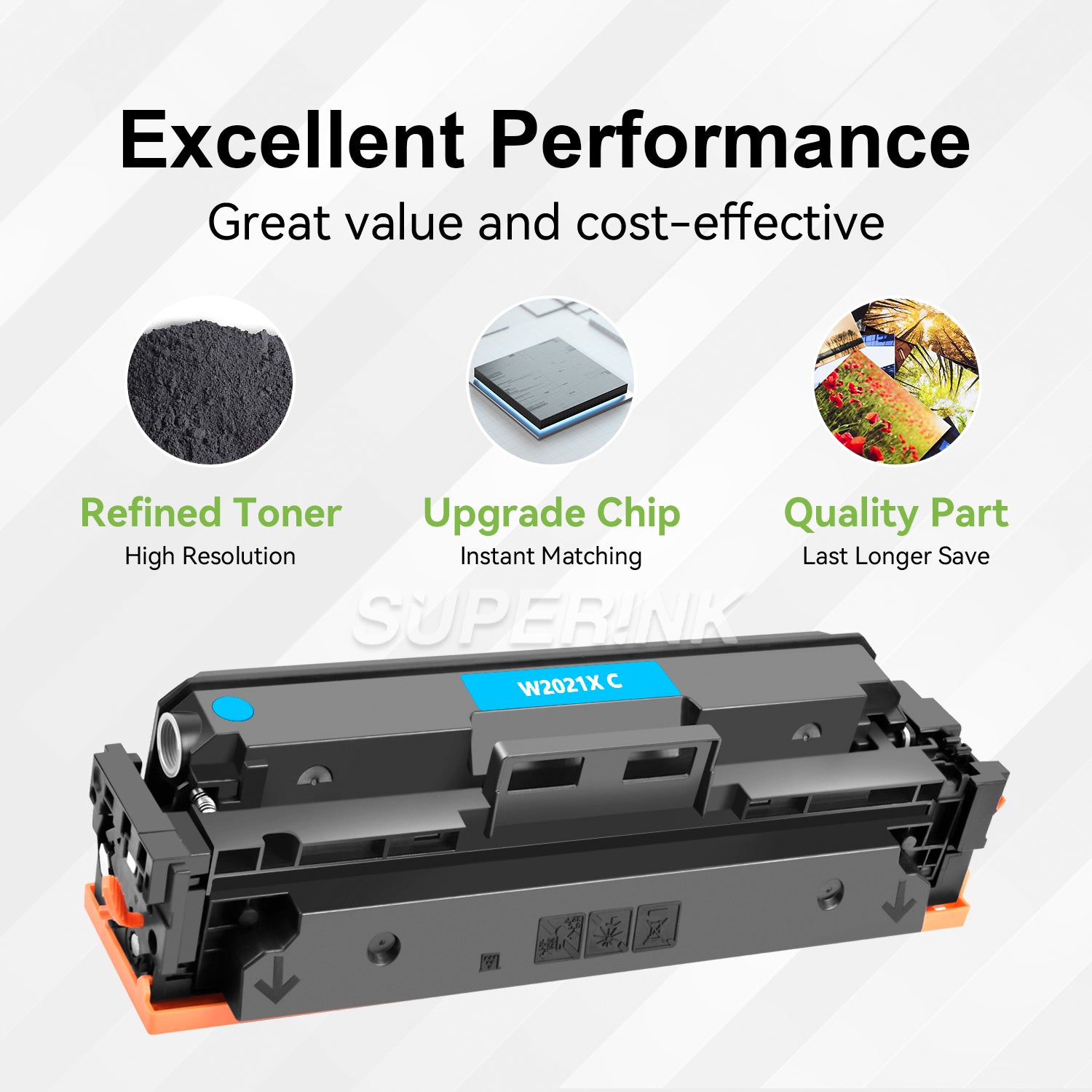 Compatible HP W2021X / 414X Cyan Toner By Superink