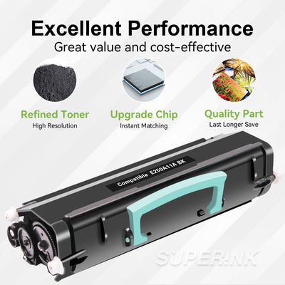 Compatible Lexmark E250 Black Toner Cartridge (E250A11A) By Superink
