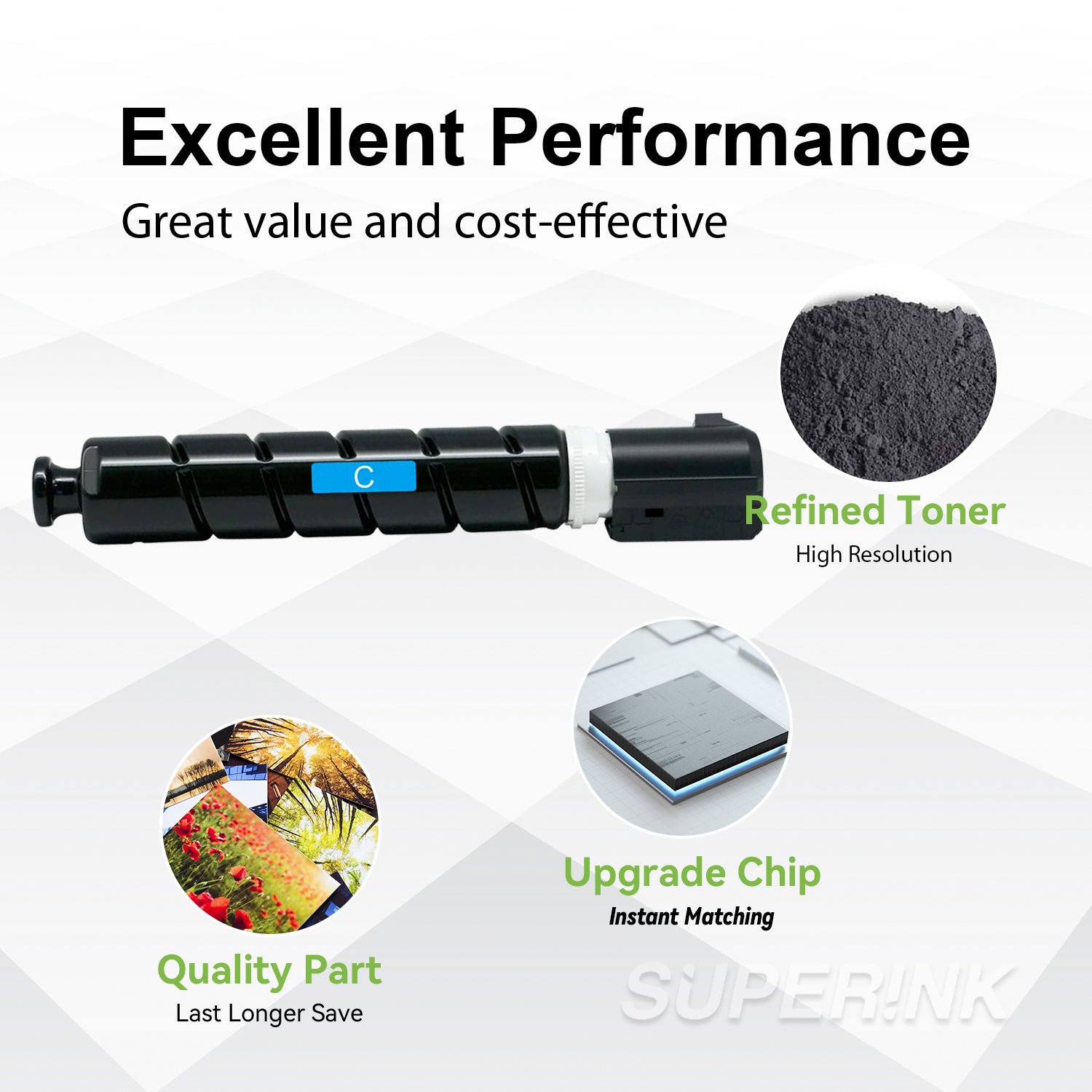 Compatible Canon GPR-58 (2183C003AA) Cyan Toner