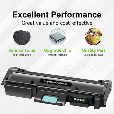 Compatible Samsung 118L / MLT-D118L Black Toner Cartridge By Superink