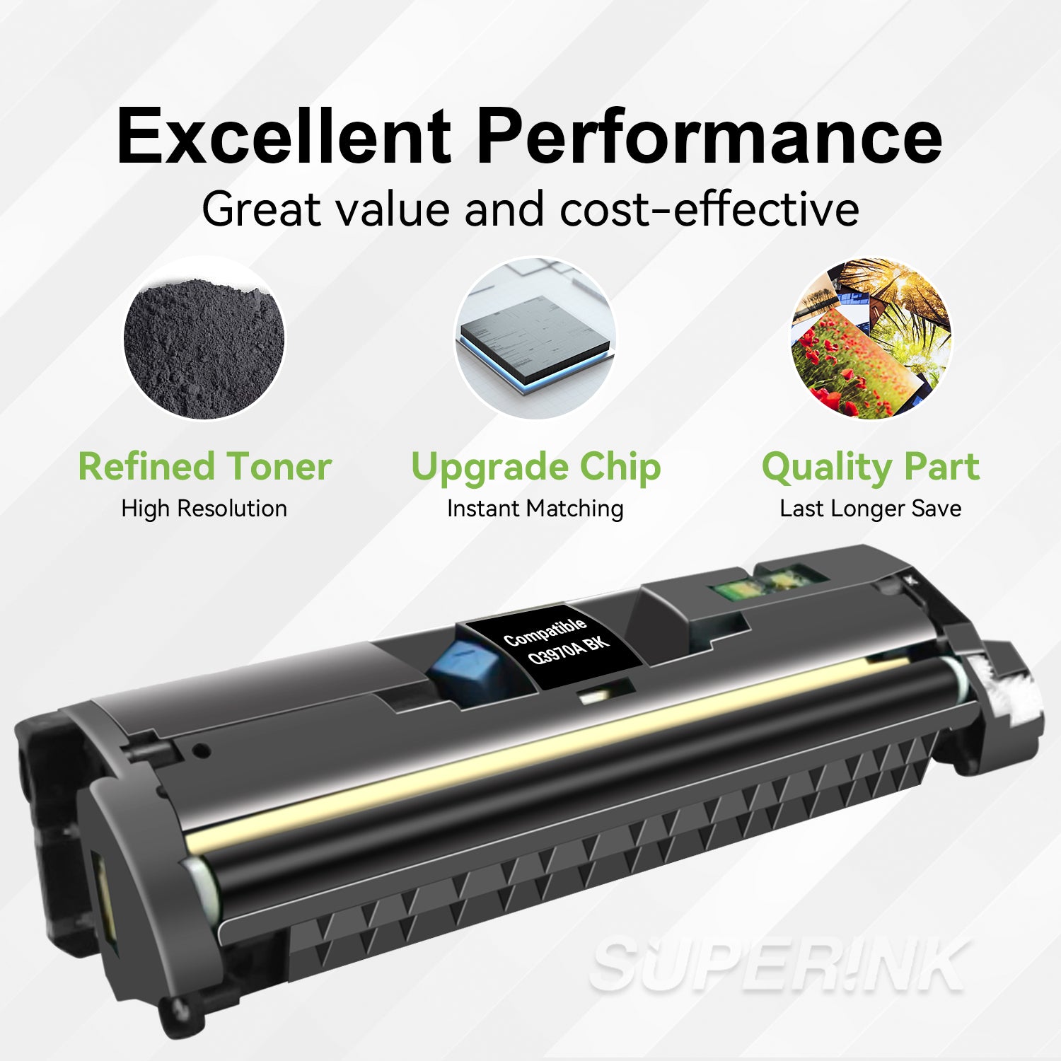Compatible HP Q3970A Black Toner Cartridge (HP 123A) By Superink