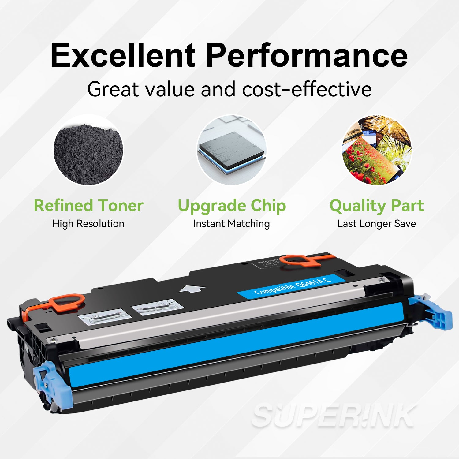 Compatible HP Q6461A Cyan Toner Cartridge HP 644A By Superink