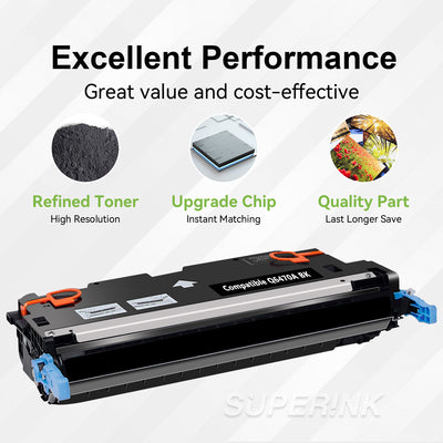 Compatible HP Q6470A Black Toner Cartridge (HP 501A) By Superink