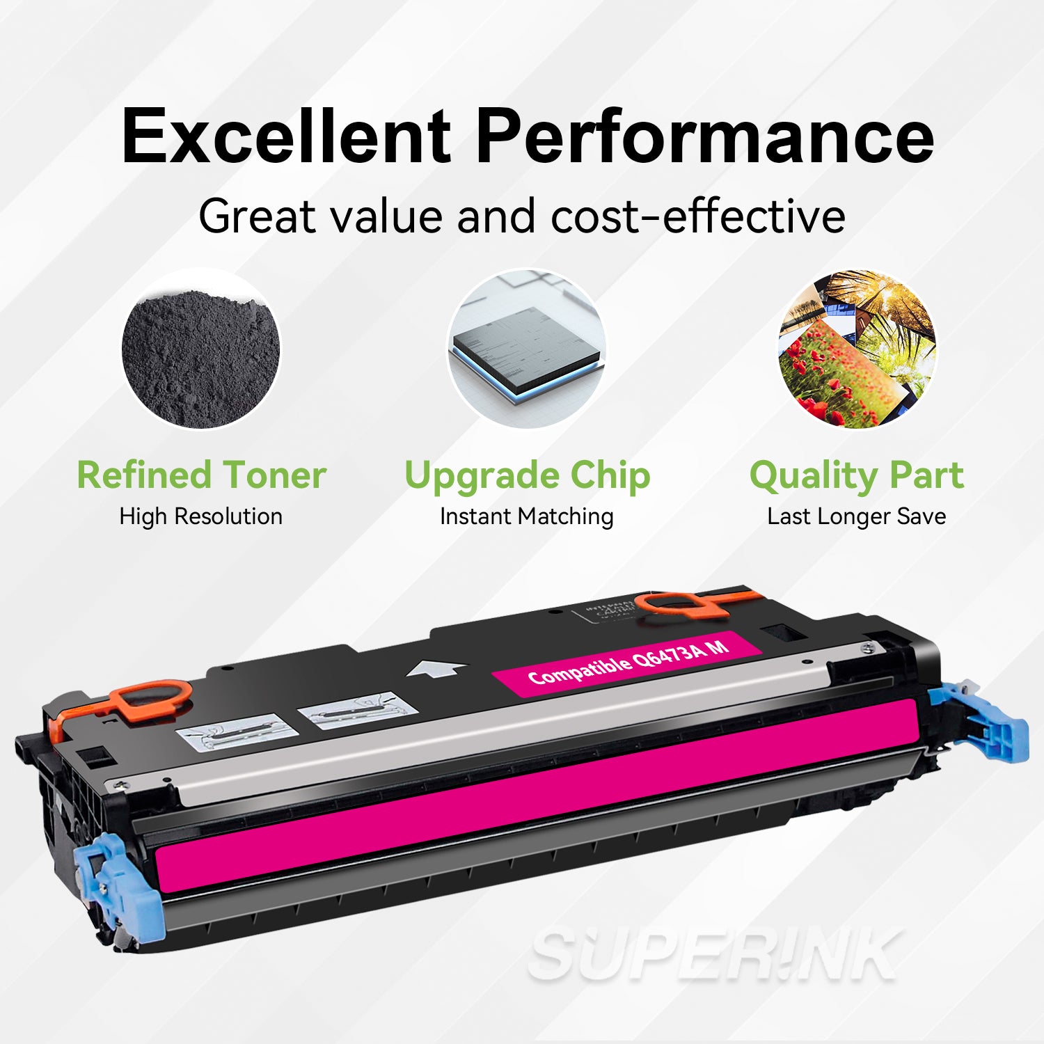 Compatible HP Q6473A Magenta Toner Cartridge (HP 502A) By Superink