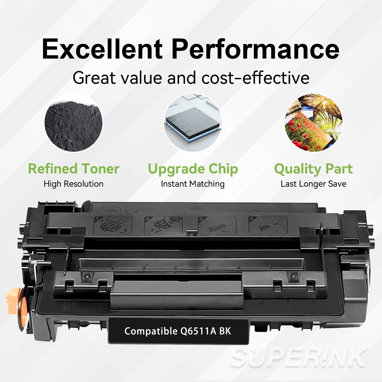 Cartouche de toner noir compatible HP 11A (Q6511A) par Superink