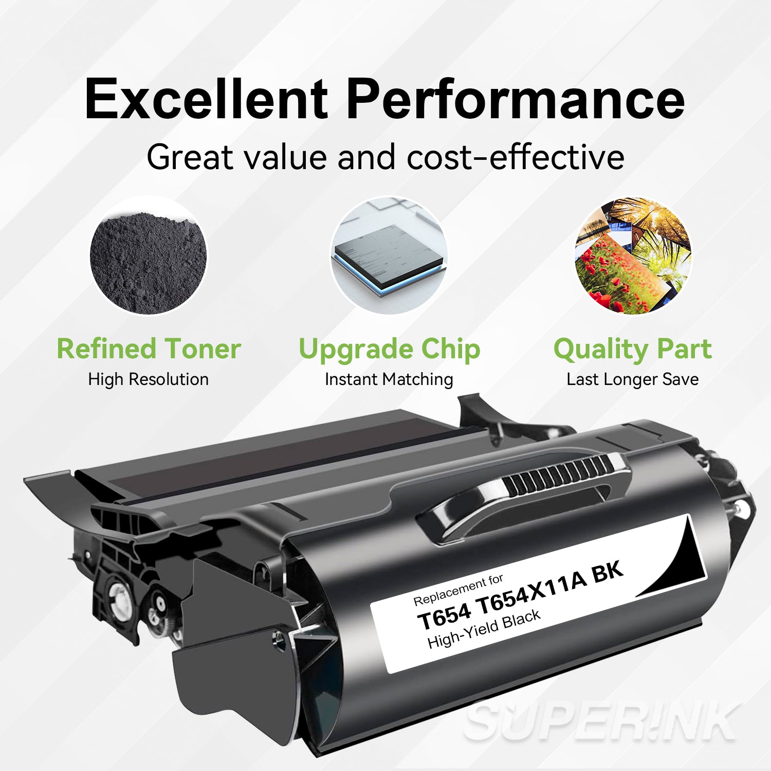 Compatible Lexmark T654 / T654X11A Black Toner Cartridge By Superink
