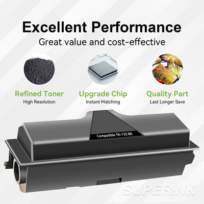 Compatible Kyocera TK-132 Black toner cartridge By Superink