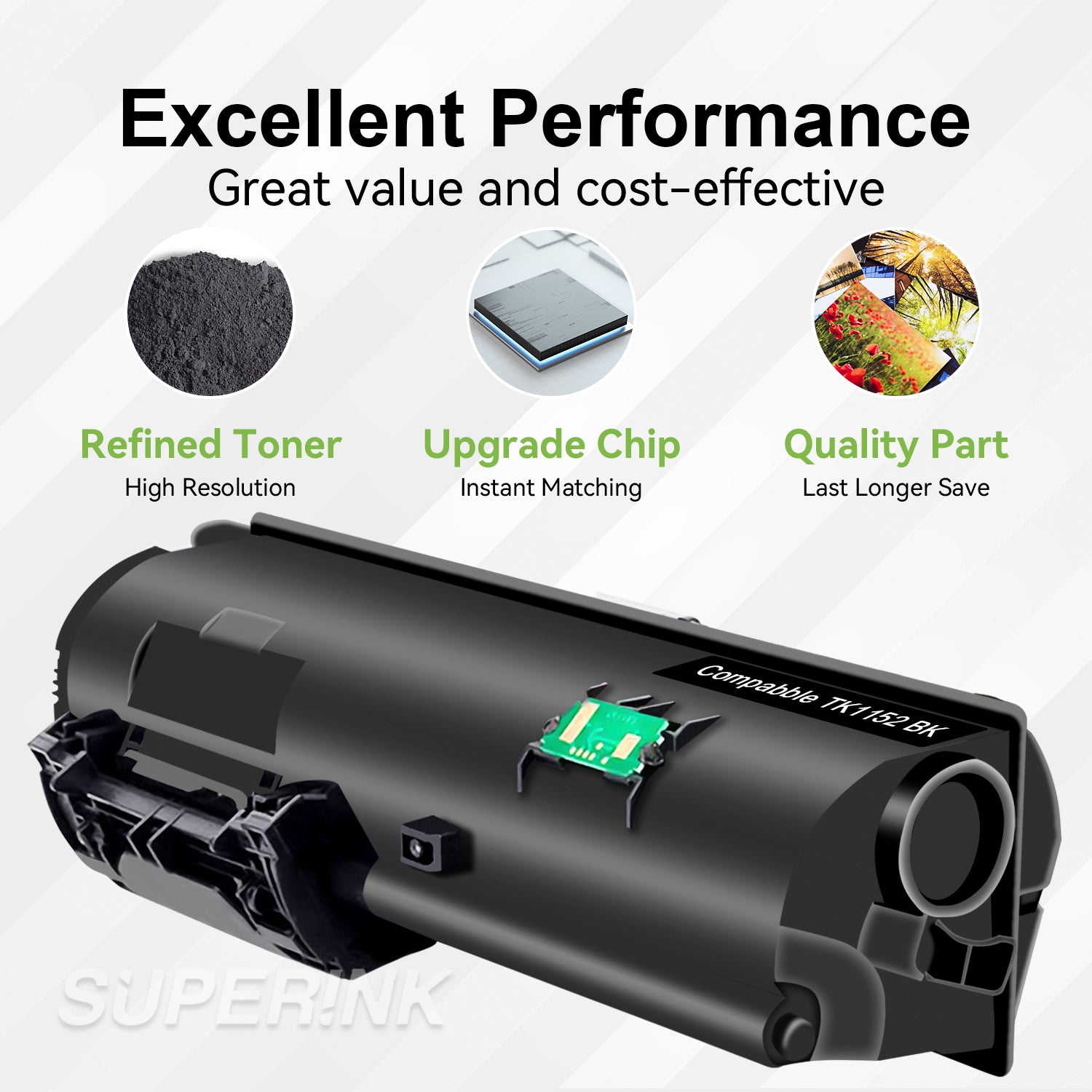 Compatible Kyocera TK1152 Black toner cartridge By Superink