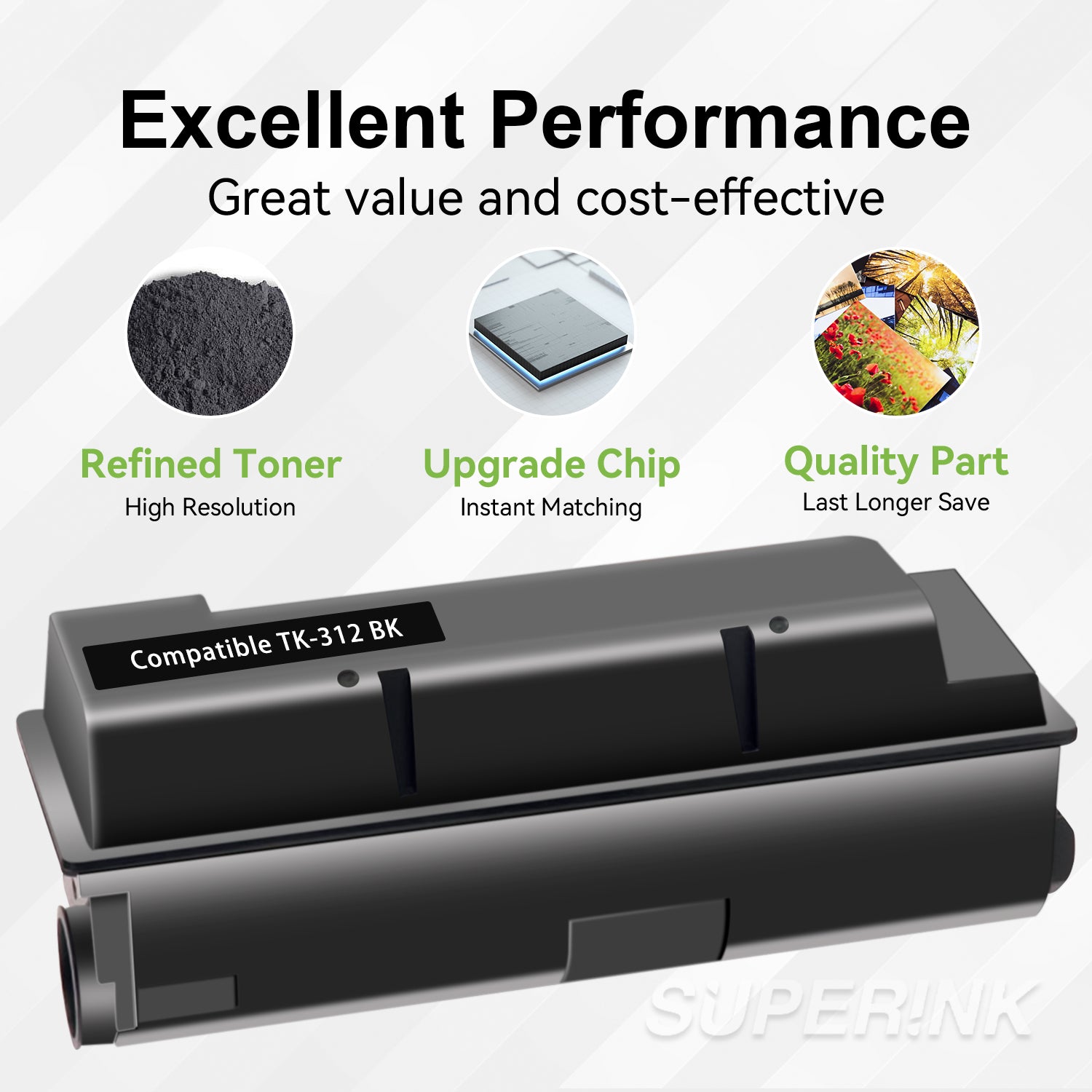 Compatible Kyocera TK-312 Black toner cartridge By Superink