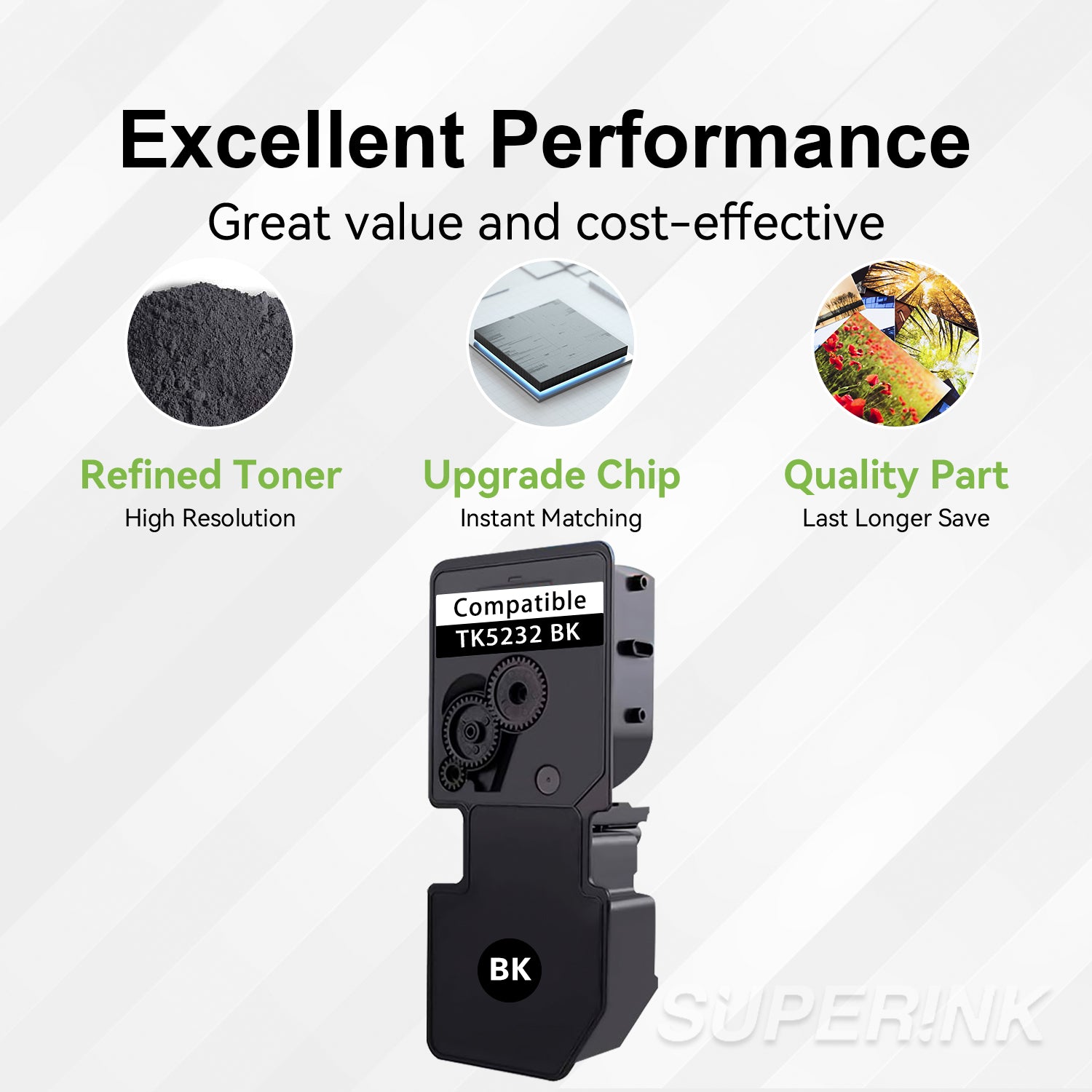 Compatible Kyocera TK5232K 1T02R90US0 Black toner By Superink