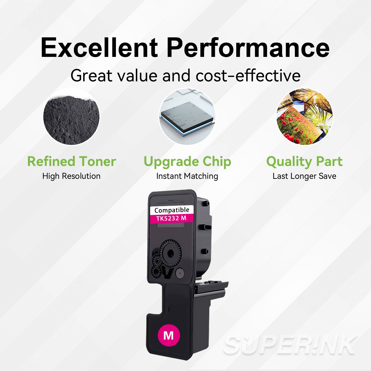 Compatible Kyocera TK5232 M 1T02R9BUS0 Magenta toner By Superink