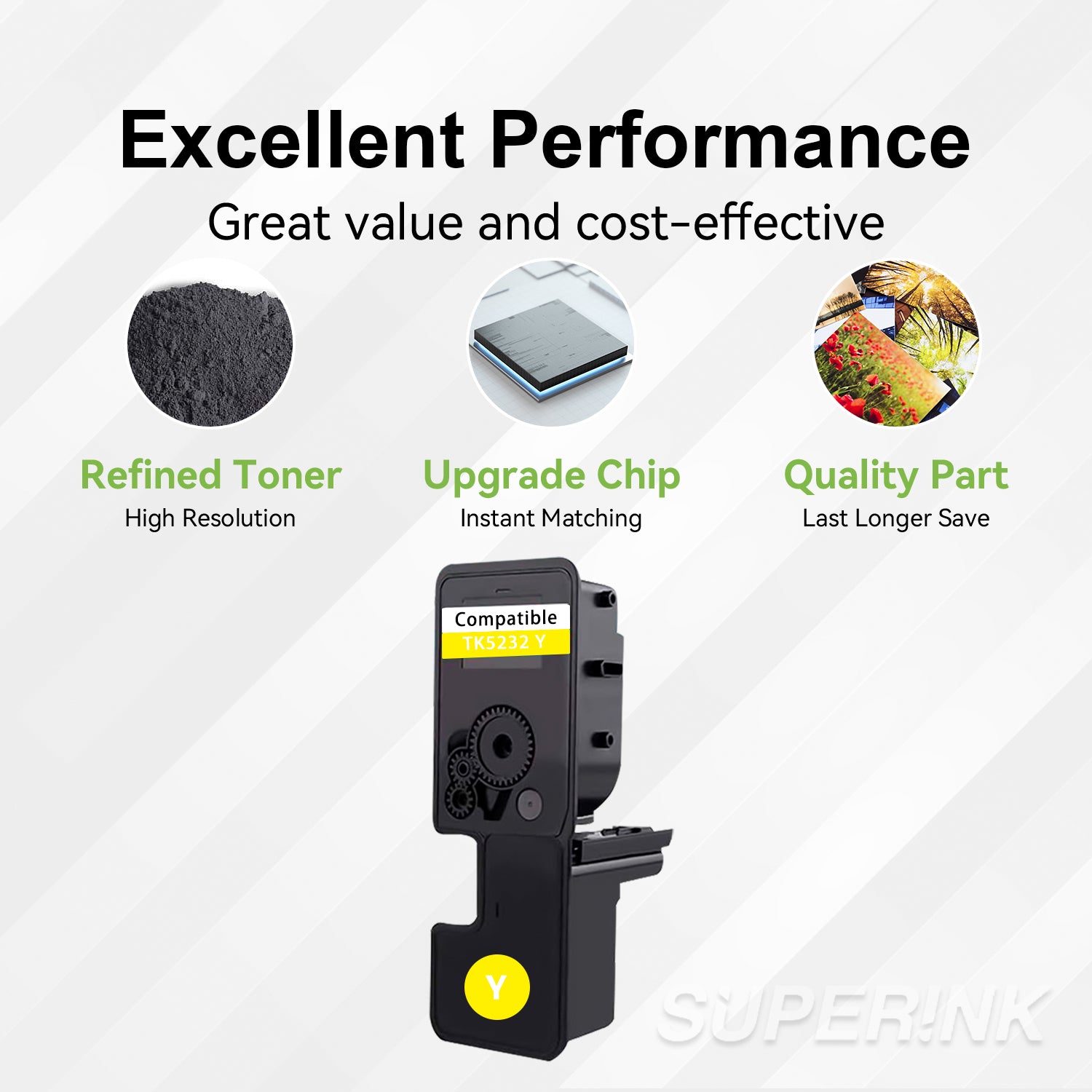 Compatible Kyocera TK5232 Y 1T02R9AUS0 Yellow toner By Superink