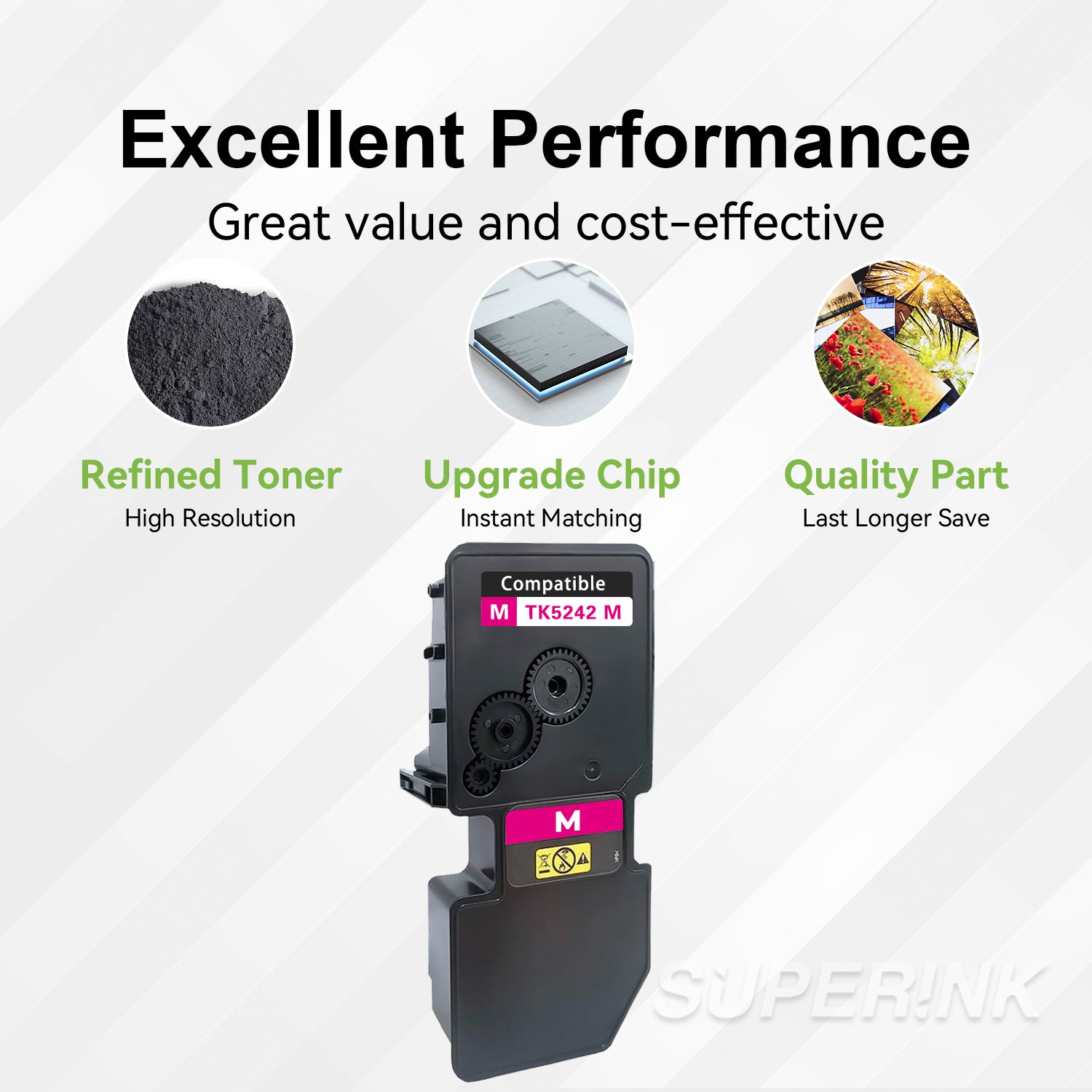 Compatible Kyocera TK5242M 1T02R9BUS0 Magenta Toner By Superink