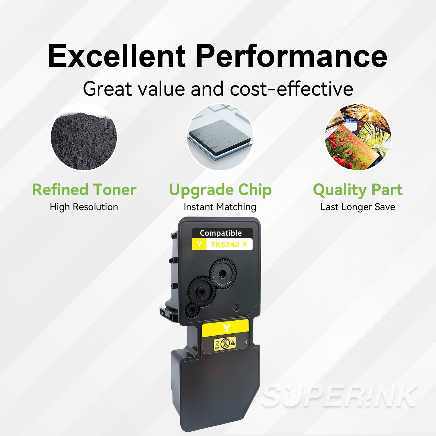 Compatible Kyocera TK5242Y 1T02R9AUS0 Yellow Toner By Superink