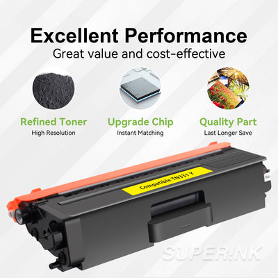 Compatible Brother TN-331Y TN331 Toner Cartridge Yellow By Superink