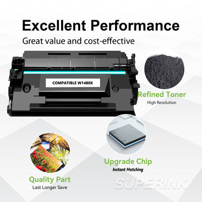 Compatible HP 148X W1480X WITH CHIP Black Toner High Yield by Superink