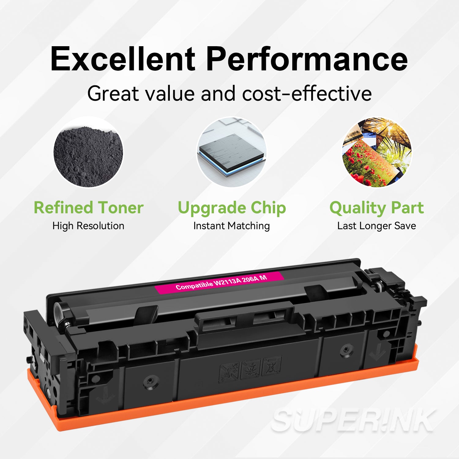 Compatible HP W2113A / 206A Magenta Toner By Superink