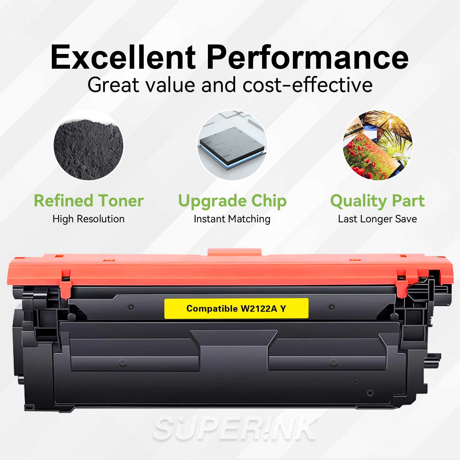 Compatible HP W2122A / 212A With Chip Yellow Toner By Superink